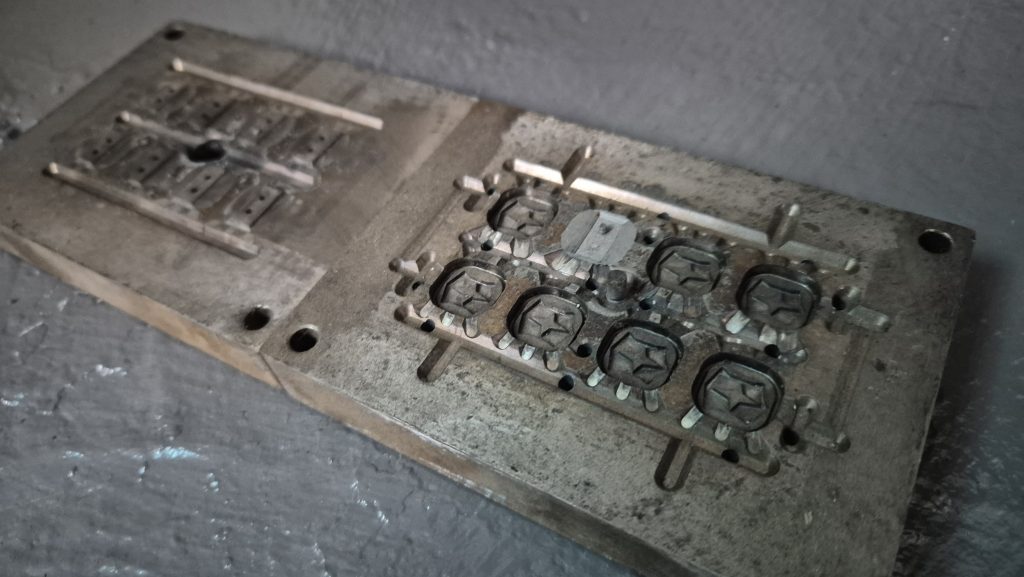 Inside of a die casting mold